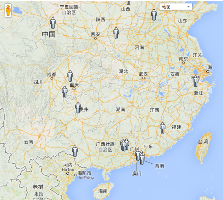 定位器的内置中文地图